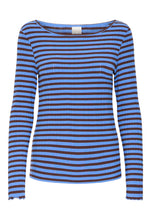 Carica l&#39;immagine nel visualizzatore di Gallery, Ichi - Tshirt a righe Azzurro e Caffè
