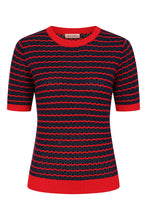 Carica l'immagine nel visualizzatore di Gallery, Banned - Maglia tricot mezza manica Blu e Rosso
