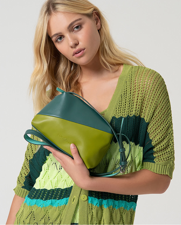 Surkana - Borsetta Verde Bicolor