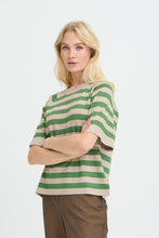 Carica l'immagine nel visualizzatore di Gallery, BYoung - Tshirt Filato righe Verde e Sabbia
