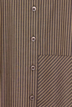 Carica l'immagine nel visualizzatore di Gallery, Ichi - Camicia Over Righe Caffè
