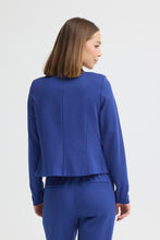 Carica l'immagine nel visualizzatore di Gallery, Ichi - Giacca Kate corta elasticizzata blu royal
