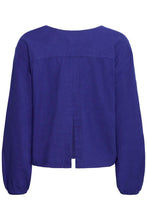 Carica l'immagine nel visualizzatore di Gallery, Ichi - Blusa misto lino Blu Royal
