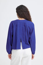 Carica l'immagine nel visualizzatore di Gallery, Ichi - Blusa misto lino Blu Royal
