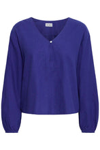 Carica l'immagine nel visualizzatore di Gallery, Ichi - Blusa misto lino Blu Royal
