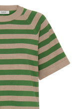 Carica l'immagine nel visualizzatore di Gallery, BYoung - Tshirt Filato righe Verde e Sabbia
