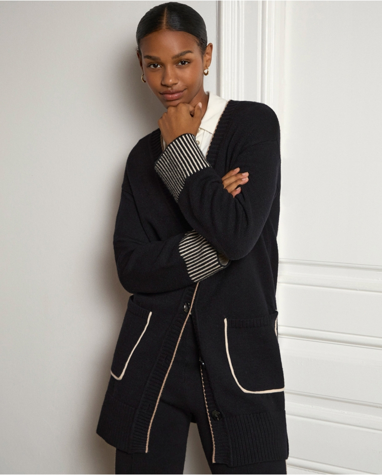 Surkana - Maxi Cardigan Nero