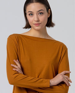 Surkana - Tshirt basic in bambù Ocra