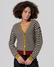 Carica l'immagine nel visualizzatore di Gallery, Surkana - Cardigan Righe Fun Nero
