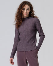 Carica l&#39;immagine nel visualizzatore di Gallery, Surkana - Maglia lupetto tessuto increspato Malva
