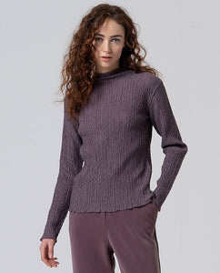 Surkana - Maglia lupetto tessuto increspato Malva