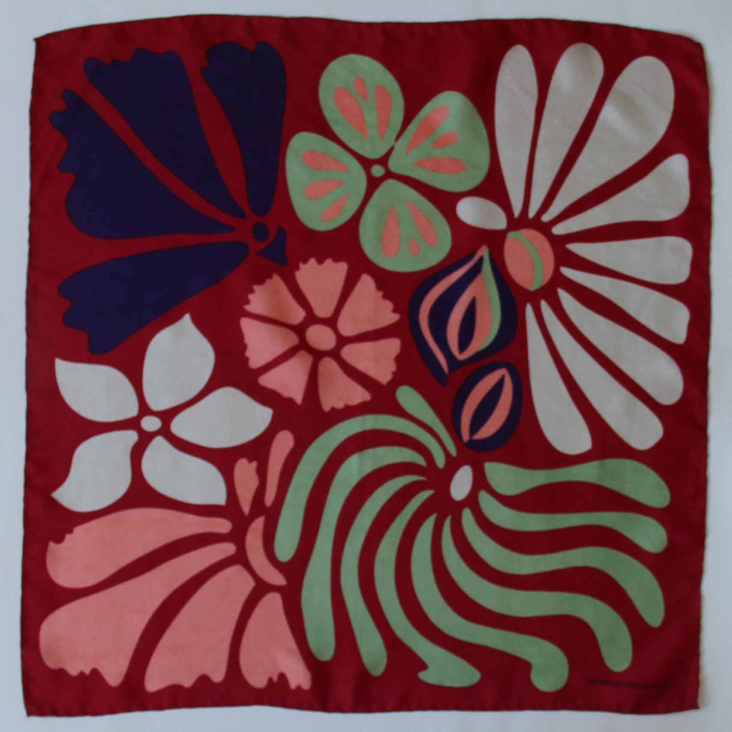 Foulard in seta Flower Power Rosso