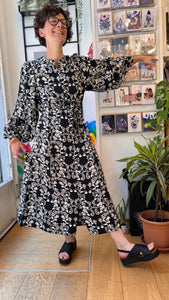 Ichi - Abito lungo india nero - S (oversize)