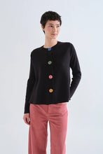 Carica l'immagine nel visualizzatore di Gallery, Compania Fantastica - Cardigan Nero bottoni colorati
