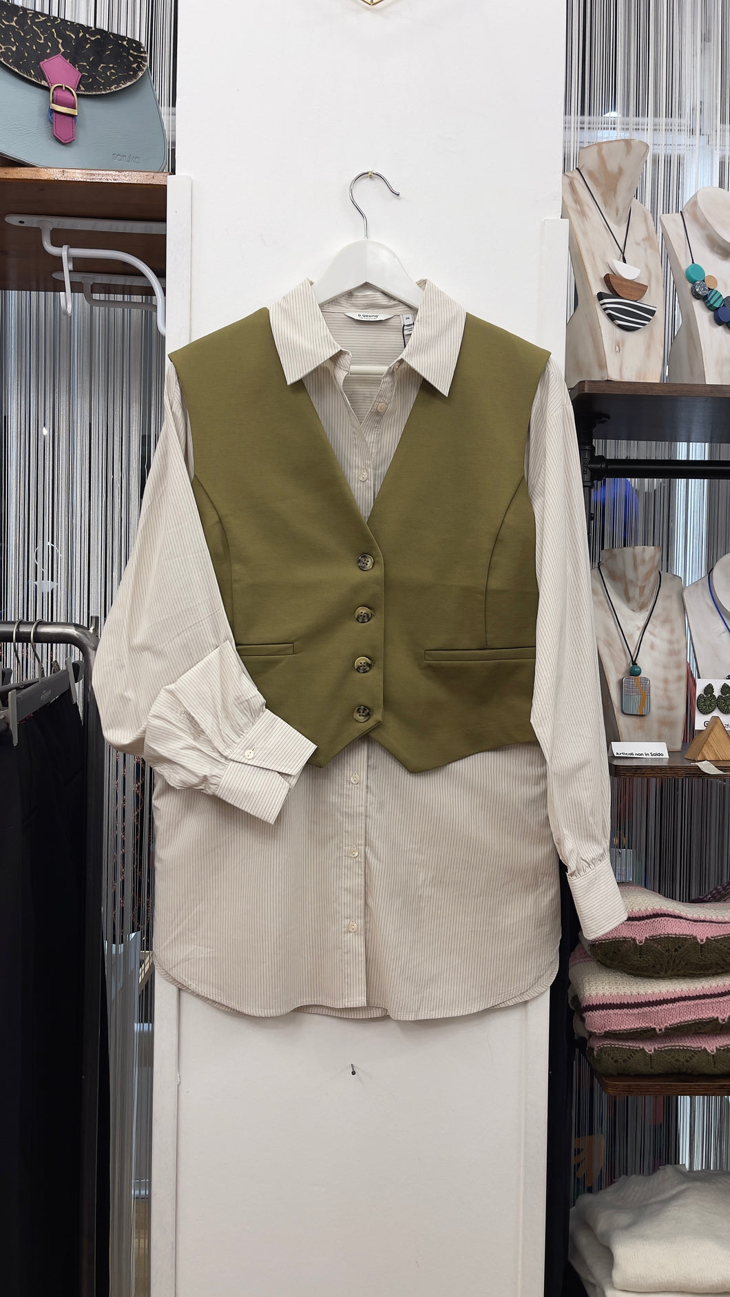 50% Ichi - Gilet Verde muschio - L