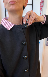Pepa Loves - Cardigan Nero bottoni Cuore