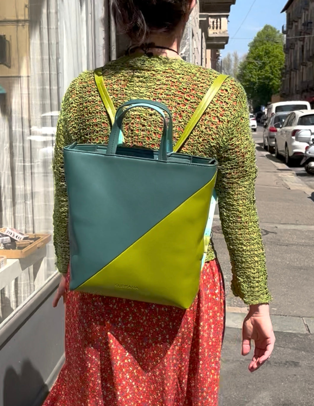 Surkana - Zaino Verde Bicolor