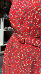 Banned - Abito retrò Rosso fiorellini