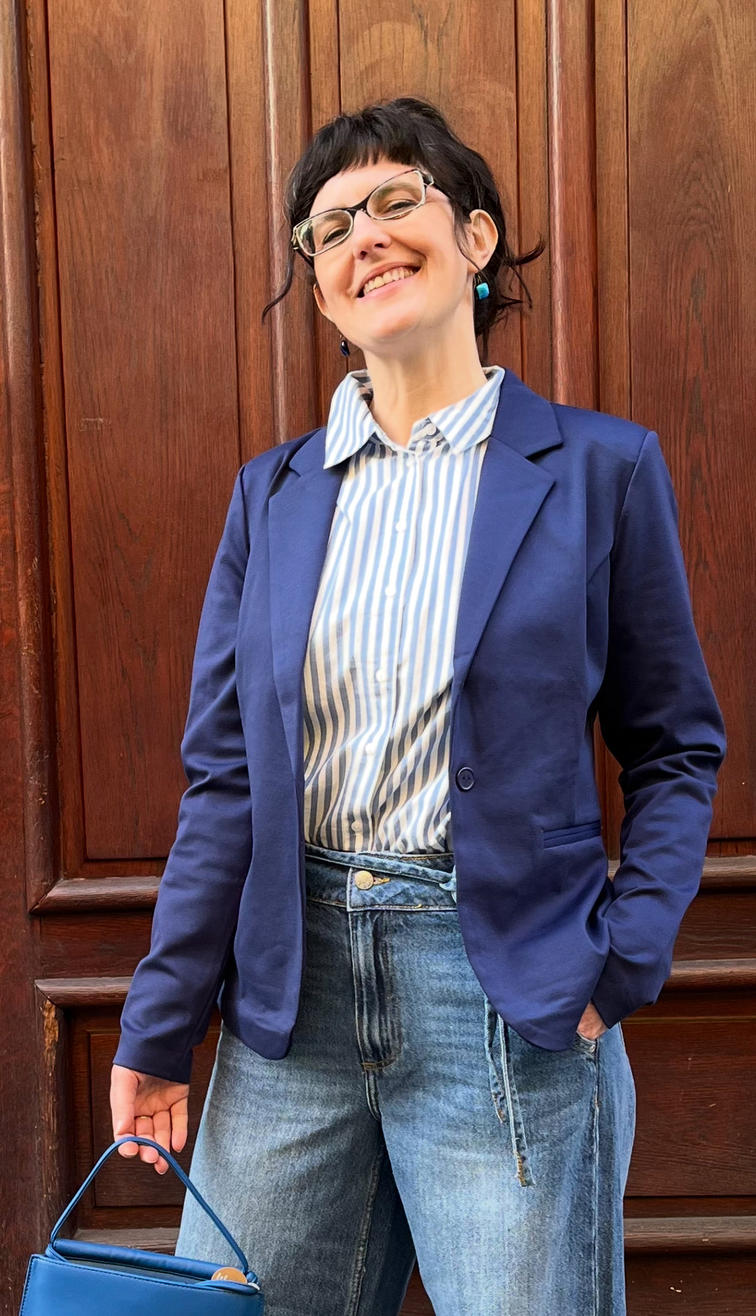 Ichi - Giacca elasticizzata Kate Blu Marina