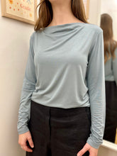 Carica l&#39;immagine nel visualizzatore di Gallery, Surkana - Tshirt basic in bambù Azzurro polvere chiaro
