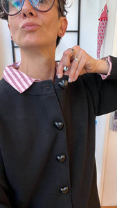 Pepa Loves - Cardigan Nero bottoni Cuore