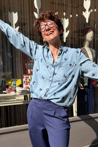 BYoung - Camicia jeans con ricami