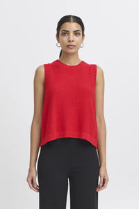 Ichi - Gilet rosso fiocchetti