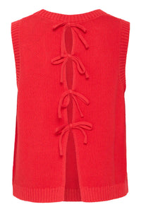 Ichi - Gilet rosso fiocchetti