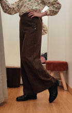 Carica l&#39;immagine nel visualizzatore di Gallery, Surkana - Pantalone marrone gessato lana - S M L
