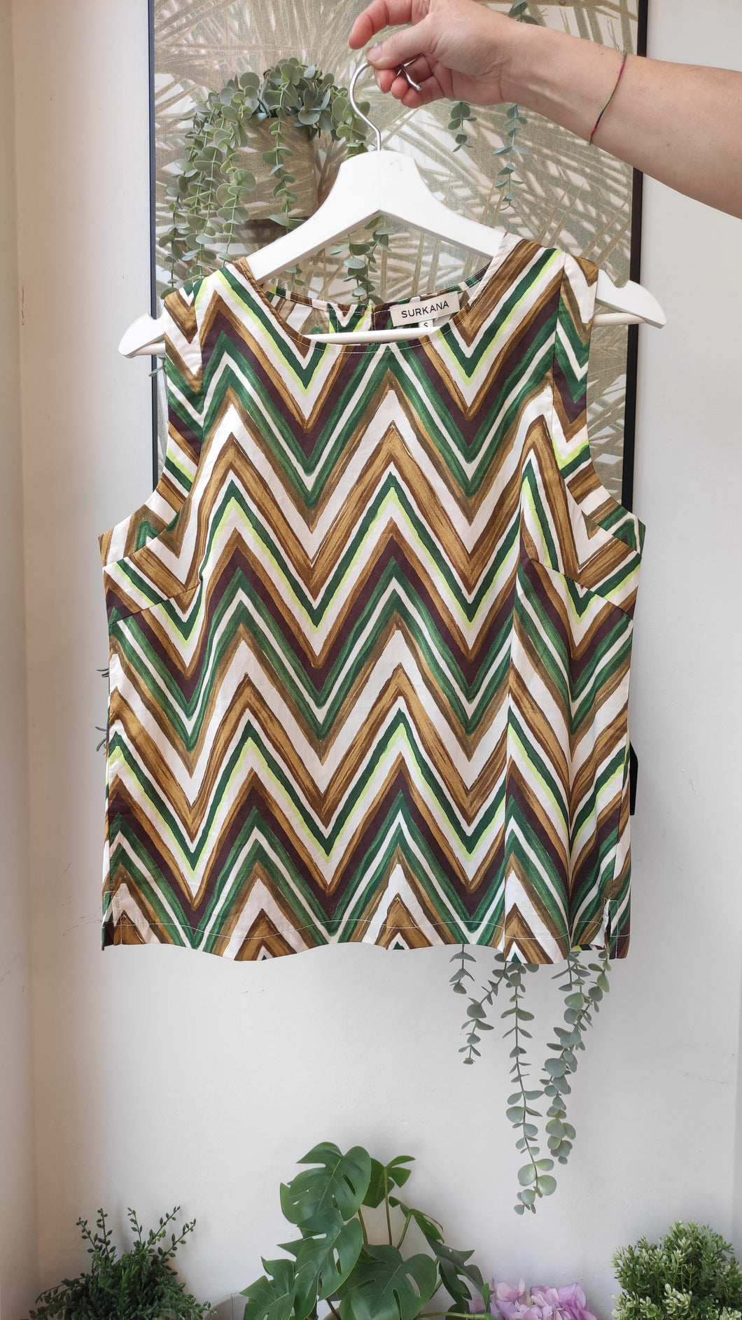 Surkana - Top ZigZag Verde - L e XL