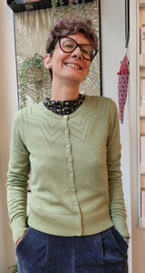 Banned - Cardigan verde lichene