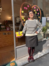 Carica l'immagine nel visualizzatore di Gallery, Ichi - Maglioncino tricot nero e panna
