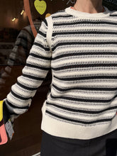 Carica l'immagine nel visualizzatore di Gallery, Ichi - Maglioncino tricot nero e panna
