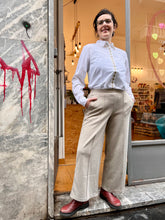 Carica l'immagine nel visualizzatore di Gallery, Ichi - Pantalone Kate Piquè Seppia - cropped
