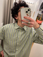 Carica l'immagine nel visualizzatore di Gallery, Ichi - Camicia Over Righe Verde
