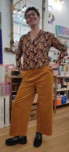 Ichi - Pantalone velluto ocra - L e XL