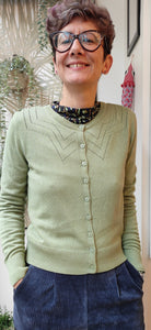 Banned - Cardigan verde lichene