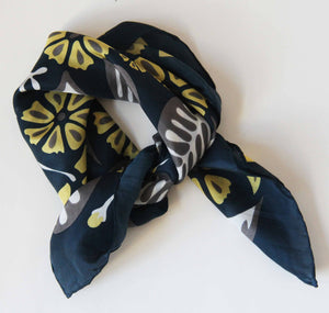 Foulard in seta Tahiti Blu Giallo