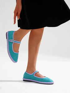 Ballerine Espadrillas Turchese e Lilla