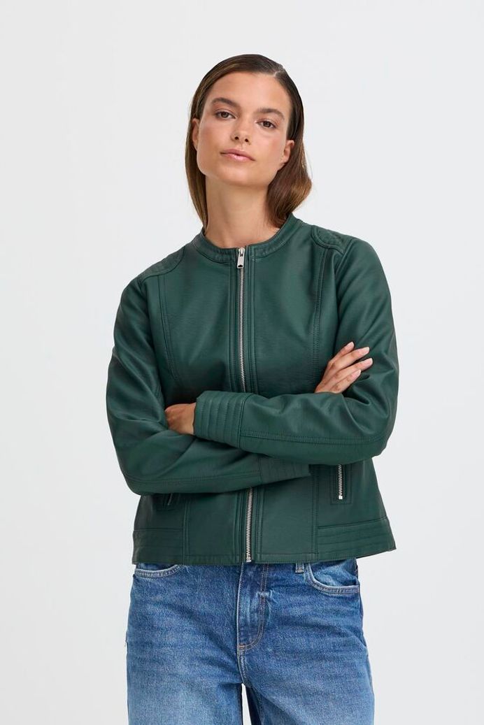 BYoung - Giubbino finta pelle Verde Bosco
