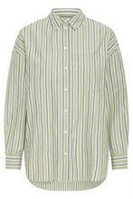 Carica l'immagine nel visualizzatore di Gallery, Ichi - Camicia Over Righe Verde
