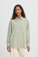 Carica l'immagine nel visualizzatore di Gallery, Ichi - Camicia Over Righe Verde
