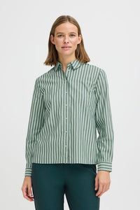 BYoung - Camicia Righe Ghiaccio e Grigio