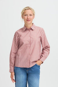 BYoung - Camicia Righe Rosa e Bordeaux