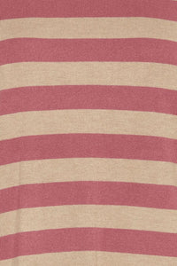 BYoung - Maglia righe mezza manica Rosa e Seppia