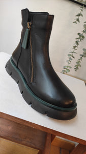 BF - Bueno - Stivaletto nero zeppa (profilo verde) - 37 e 38